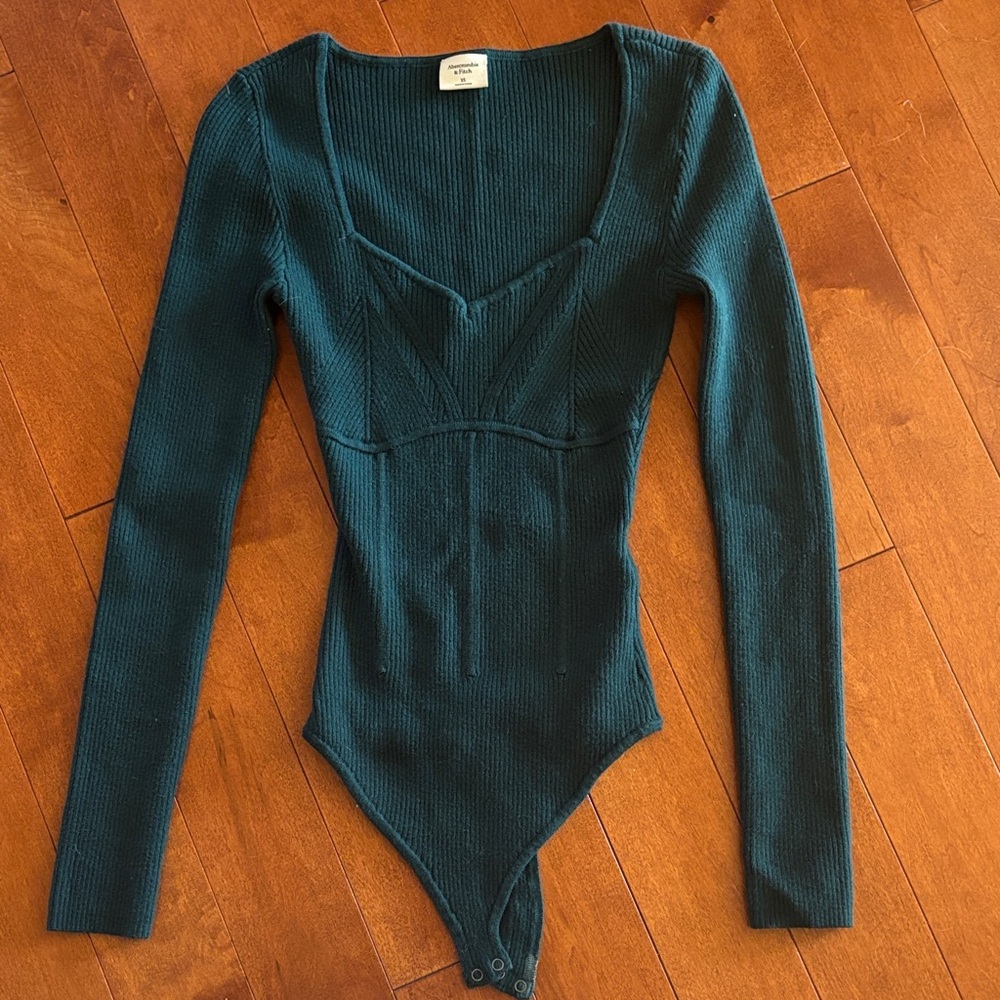 Abercrombie & Fitch Teal Long Sleeve Bodysuit